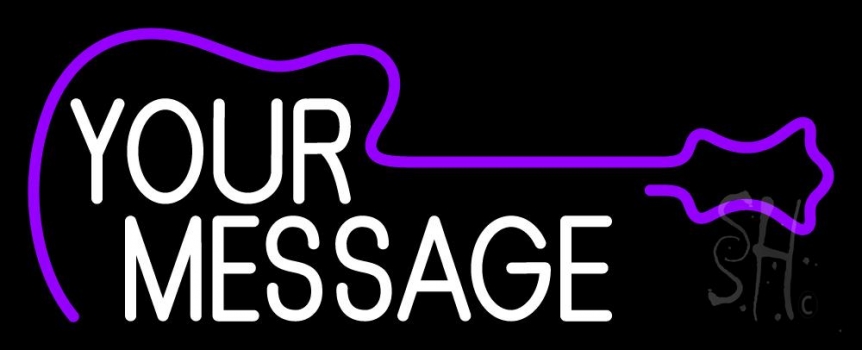 Custom Purple Guitar Neon Sign