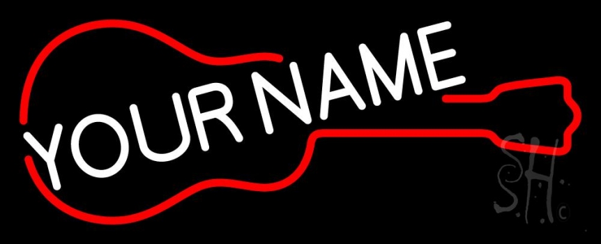 Custom Red Guitar Logo Neon Sign