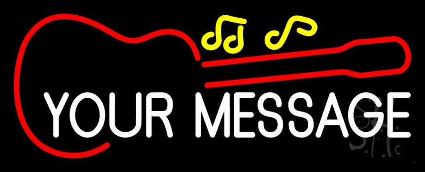 Custom Red Guitar Yellow Note Neon Sign