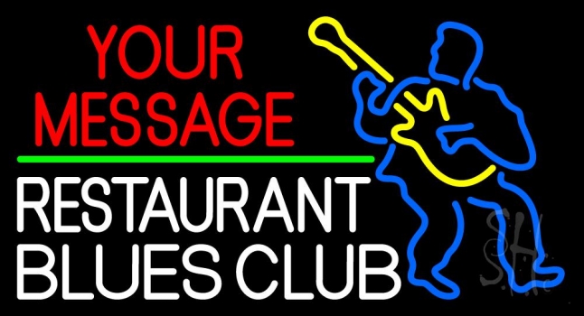 Custom White Blues Club Neon Sign