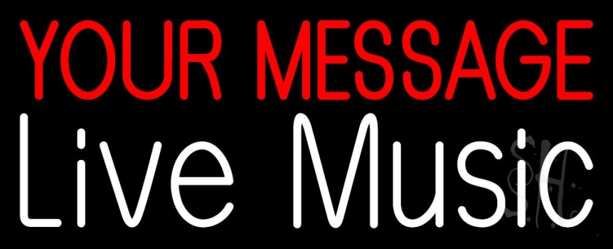 Custom White Live Music Neon Sign