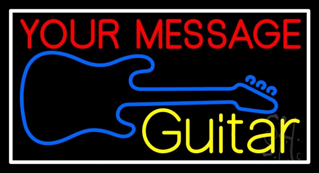 Custom Yellow Guitar With Logo 1 Neon Sign