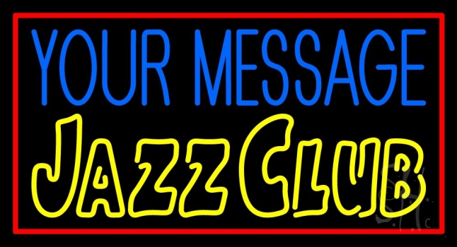 Custom Yellow Jazz Club Red Border Neon Sign