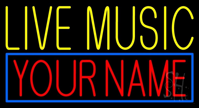 Custom Yellow Live Music Neon Sign