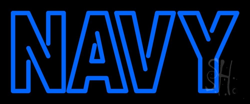 Double Stroke Navy Neon Sign