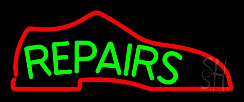 Green Repair Shoe Neon Sign