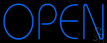Blue Open Block Neon Sign