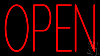 Red Open Neon Sign