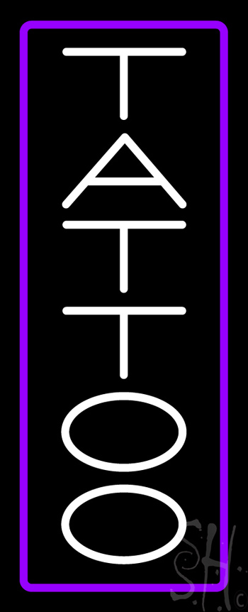 Vertical Tattoo With Border Neon Sign