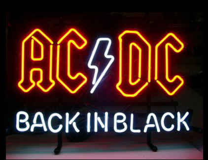 Ac Dc Back In Black Neon Sign