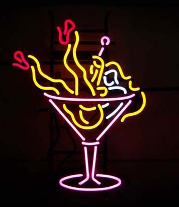 Cocktail Martini Girls Logo Neon Sign