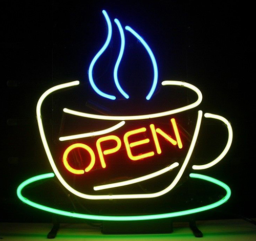Coffee Cup With Open Sign