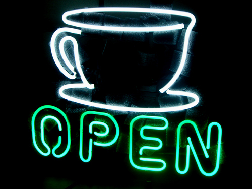 Coffee Shop Open Logo Neon Sign