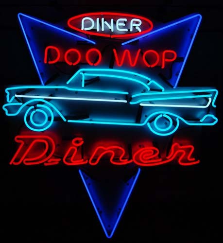 Doo Wop Diner Logo Neon Sign