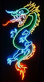 Dragon Tattoo Logo Neon Sign