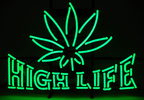 Green High Life With Logo Neon Sign