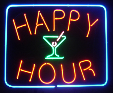 Happy Hour Martini Glass Neon Sign