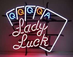 Lady Luck Poker Logo Neon Sign