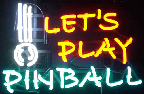 Lets Play Pinball Neon Sign