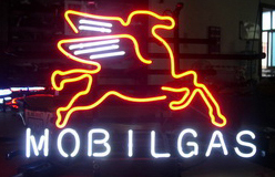 Mobilgas Oil Logo Neon Sign