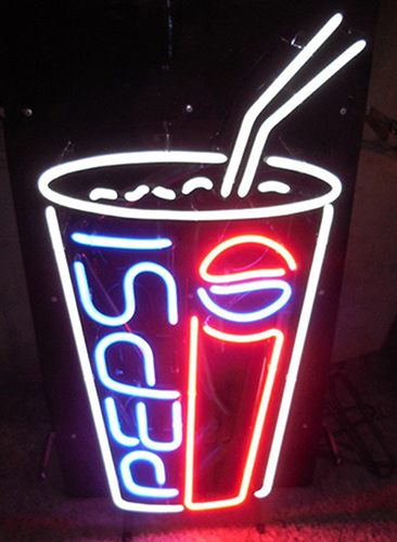 Pepsi Soda Pop Glass Logo Neon Sign