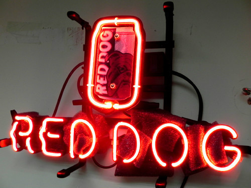 Red Dog Logo Neon Sign