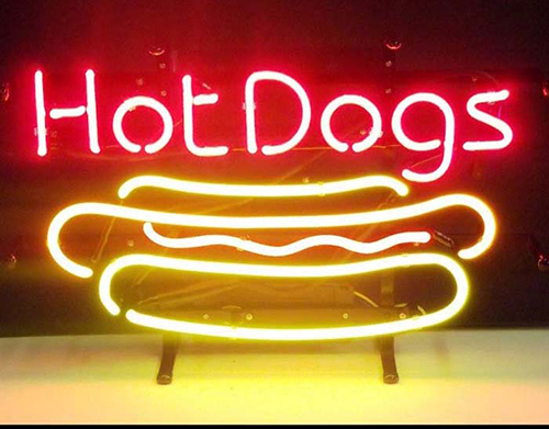 Red Hotdog Neon Sign