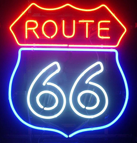 Route 66 Bar Logo Neon Sign