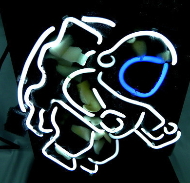 Spaceman Beer Bar Logo Neon Sign
