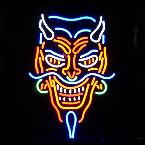 Tattoo Devil Logo Neon Sign