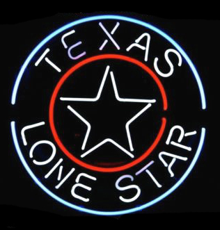 Texas Lone Star Circles Logo Logo Neon Sign