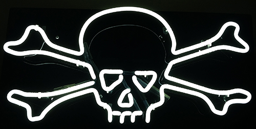 White Skull Neon Sign