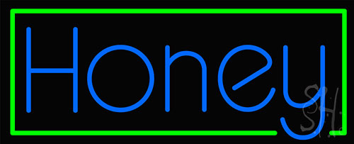 Green Border Honey Neon Sign