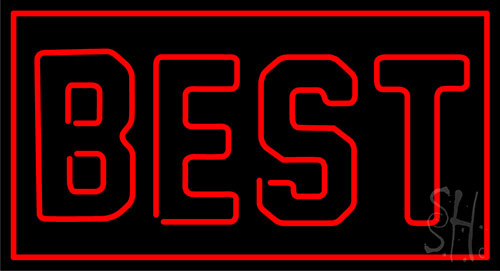 Red Border Best Neon Sign