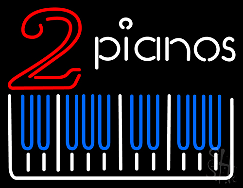 2 Pianos Neon Sign