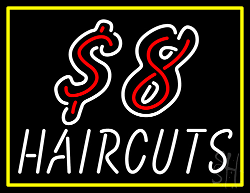 8 Haircuts Neon Sign