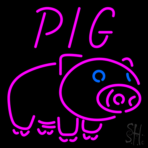 Pig Logo Neon Sign