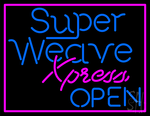 Pink Border Super Weave Xpress Open Neon Sign