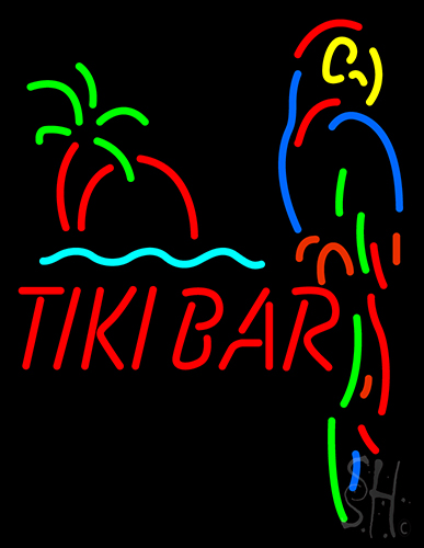 Tiki Bar Parrot Neon Sign