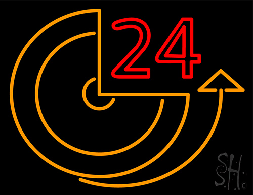 24 Hour Clock Neon Sign