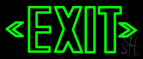 Green Exit Neon Sign