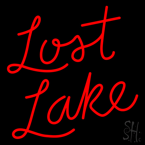 Red Lost Lake Neon Sign