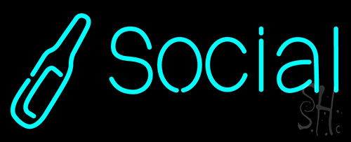 Social Bottle Neon Sign