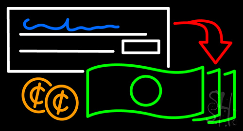 Check Cashing Logo Neon Sign