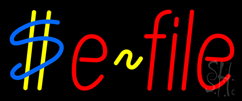 E File Neon Sign