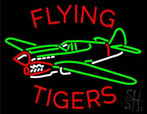 Flying Tigers Airplane Neon Sign