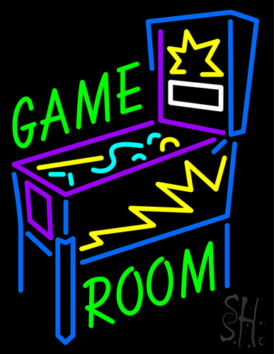 Game Room Pinball Machine Neon Sign
