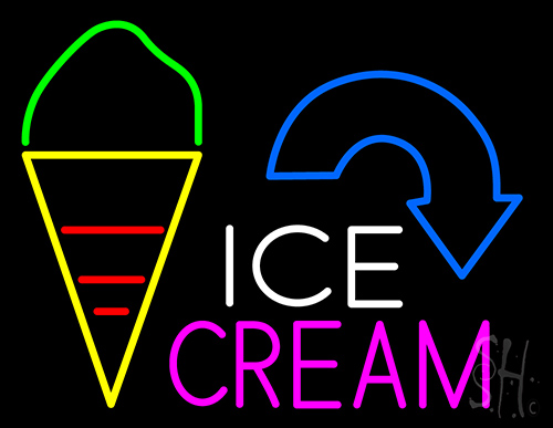 Ice Cream Arrow Neon Sign