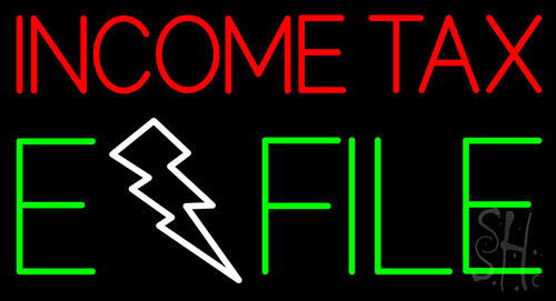 Income Tax E File Neon Sign