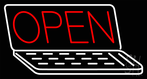 Open Laptop Neon Sign